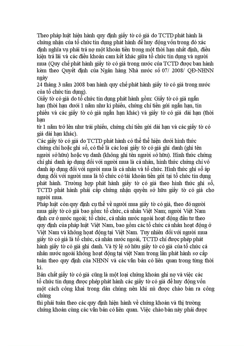 image for page Tìm hiểu chế độ pháp lí về hoạt động phát hành giấy tờ có giá của TCTD theo pháp luật hiện hành ở Việt Nam.