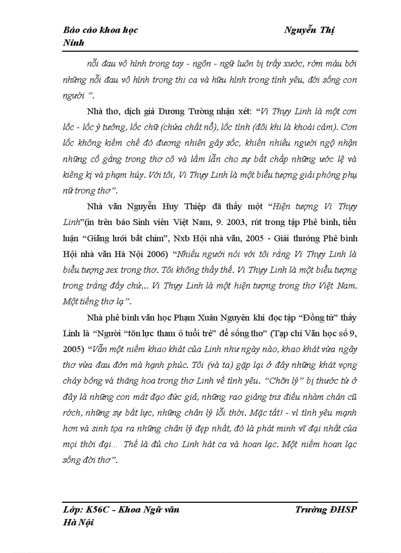 image for page Dạng thức “cái tôi trữ tình” trong thơ Vi Thùy Linh