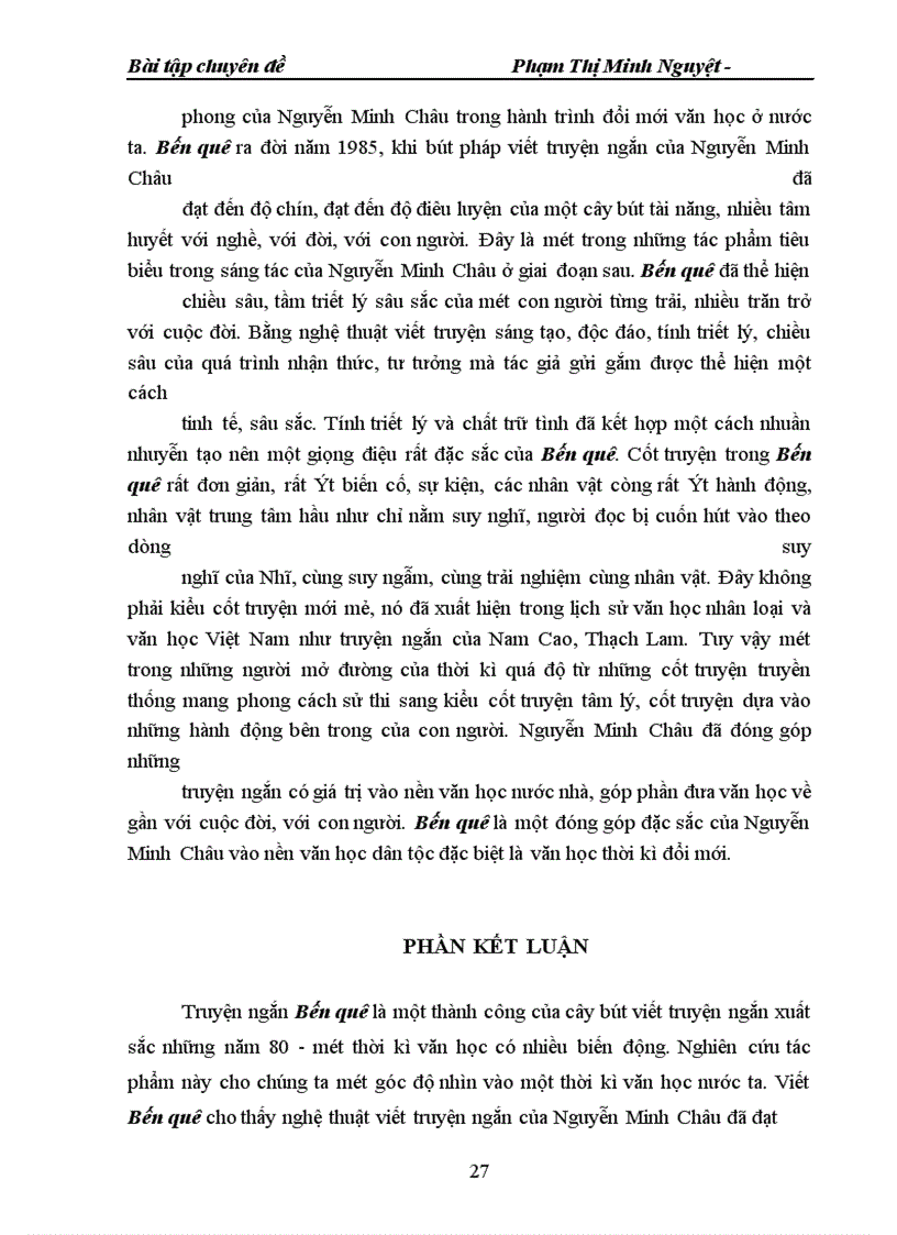 image for page Đánh giá vị trí của bến quê trong sự nghiệp sáng tác của Nguyễn Minh Châu và trong nền văn học