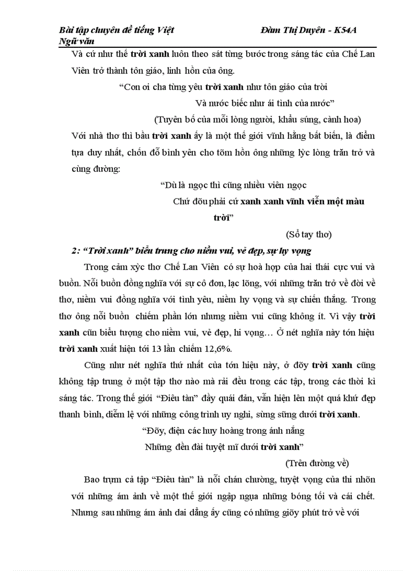 image for page Giá trị biểu trưng của trời xanh trong thơ Chế Lan Viên