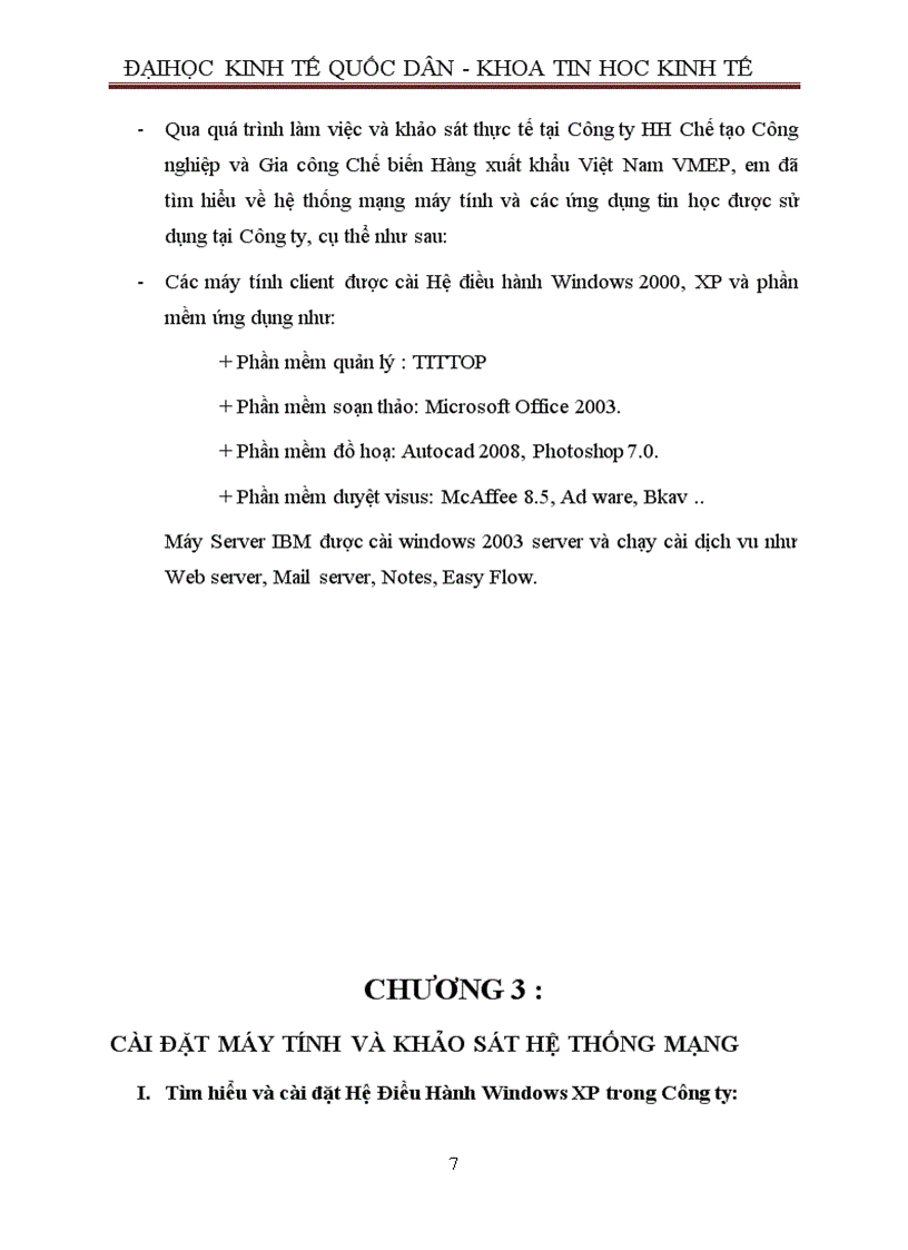 image for page Cài đặt máy tính và khảo sát hệ thống mạng