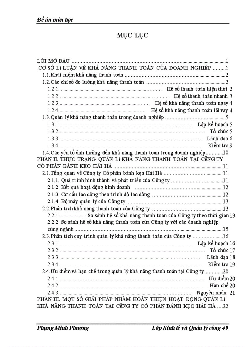 image for page Hoàn thiện hoạt động quản lý khả năng thanh toán tại Công ty Cổ phần Bánh kẹo Hải Hà