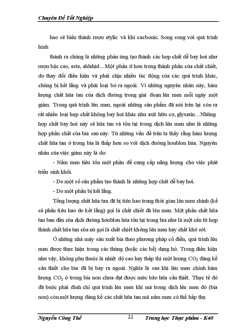 image for page Phân tích thực trạng sản xuất đối với công đoạn lên men trong công nghệ sẩn xuất bia