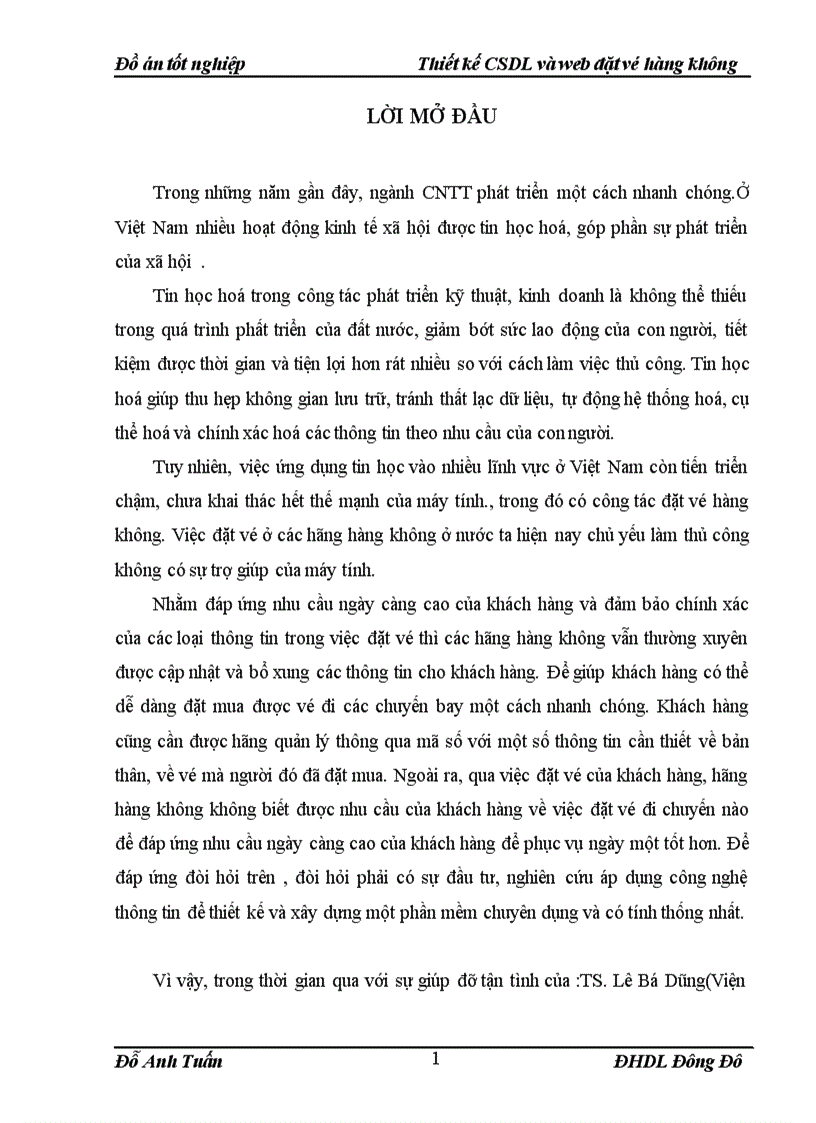 image for page Thiết kế CSDL và web đặt vé hàng không Thiết kế CSDL và web đặt vé hàng không