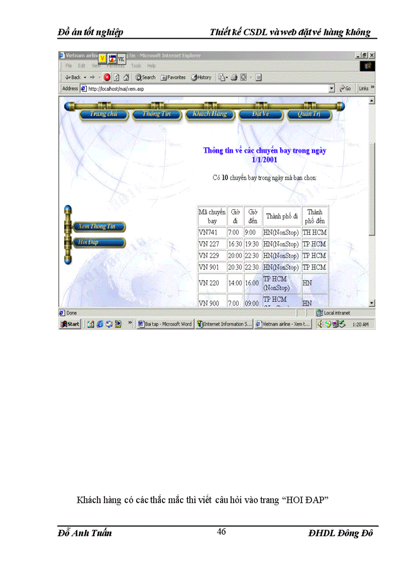 image for page Thiết kế CSDL và web đặt vé hàng không Thiết kế CSDL và web đặt vé hàng không