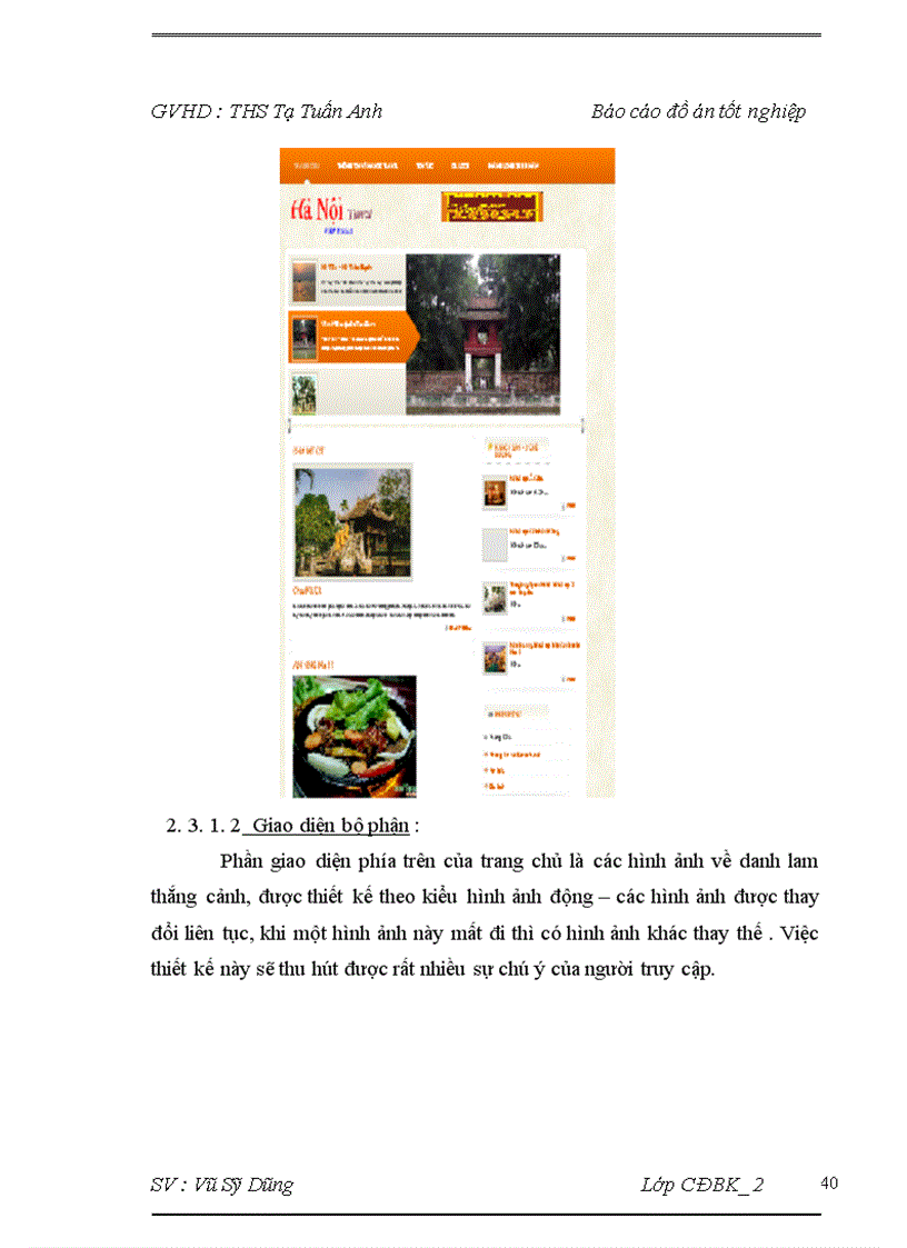 image for page Xây dựng website thông tin du lịch Hà Nội Travel trên Joomla