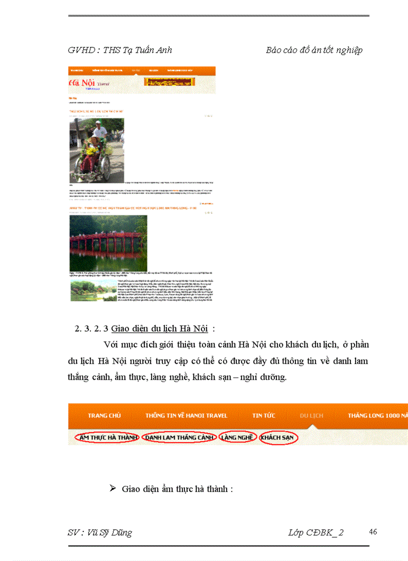 image for page Xây dựng website thông tin du lịch Hà Nội Travel trên Joomla