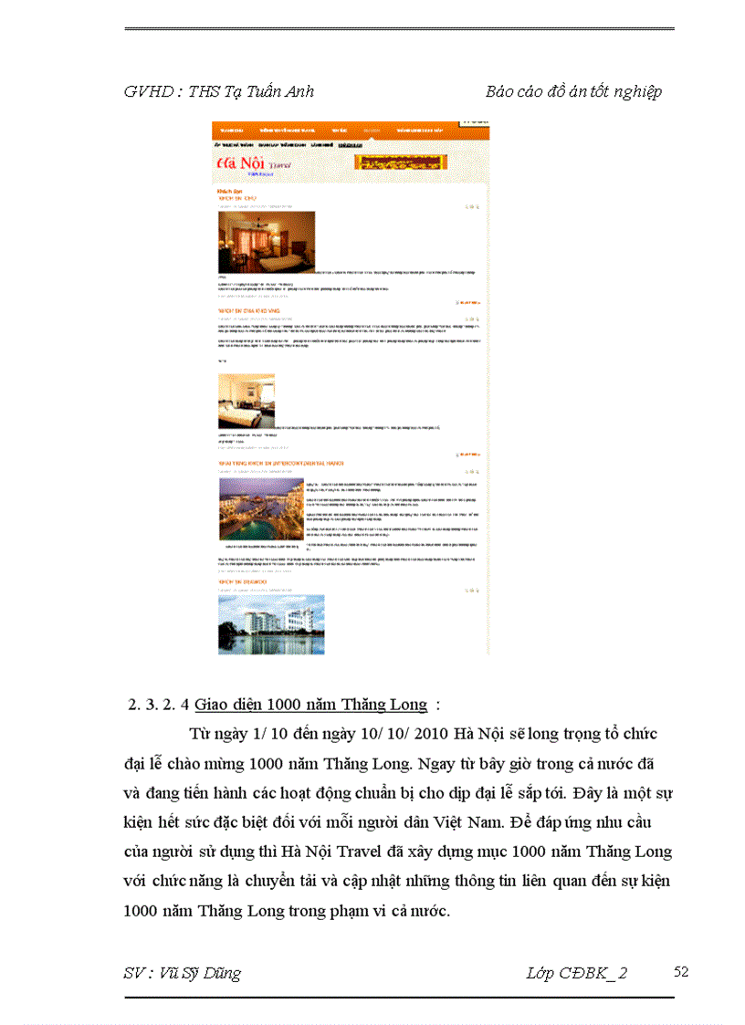 image for page Xây dựng website thông tin du lịch Hà Nội Travel trên Joomla