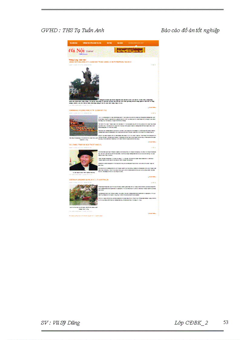 image for page Xây dựng website thông tin du lịch Hà Nội Travel trên Joomla