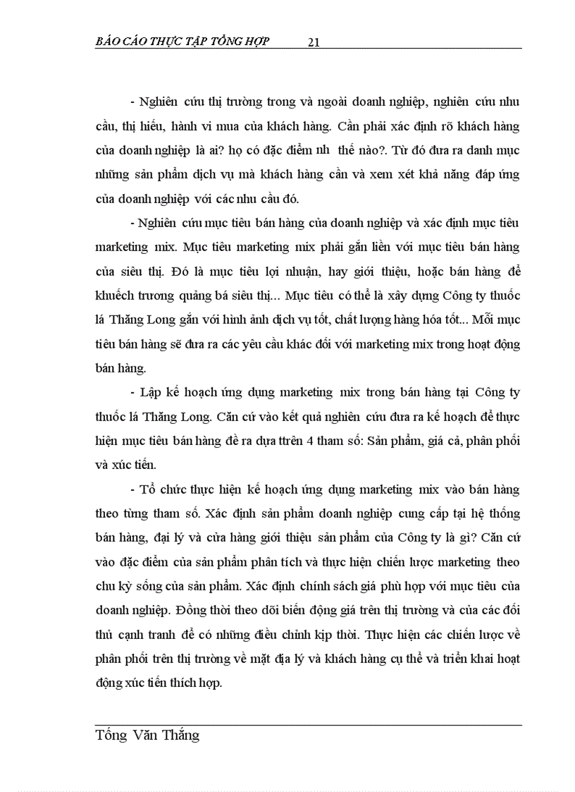 image for page Giải pháp tăng cường ứng dụng Marketing Mix vào hoạt động tiêu thụ sản phẩm tại Công ty Thuốc lá Thăng Long