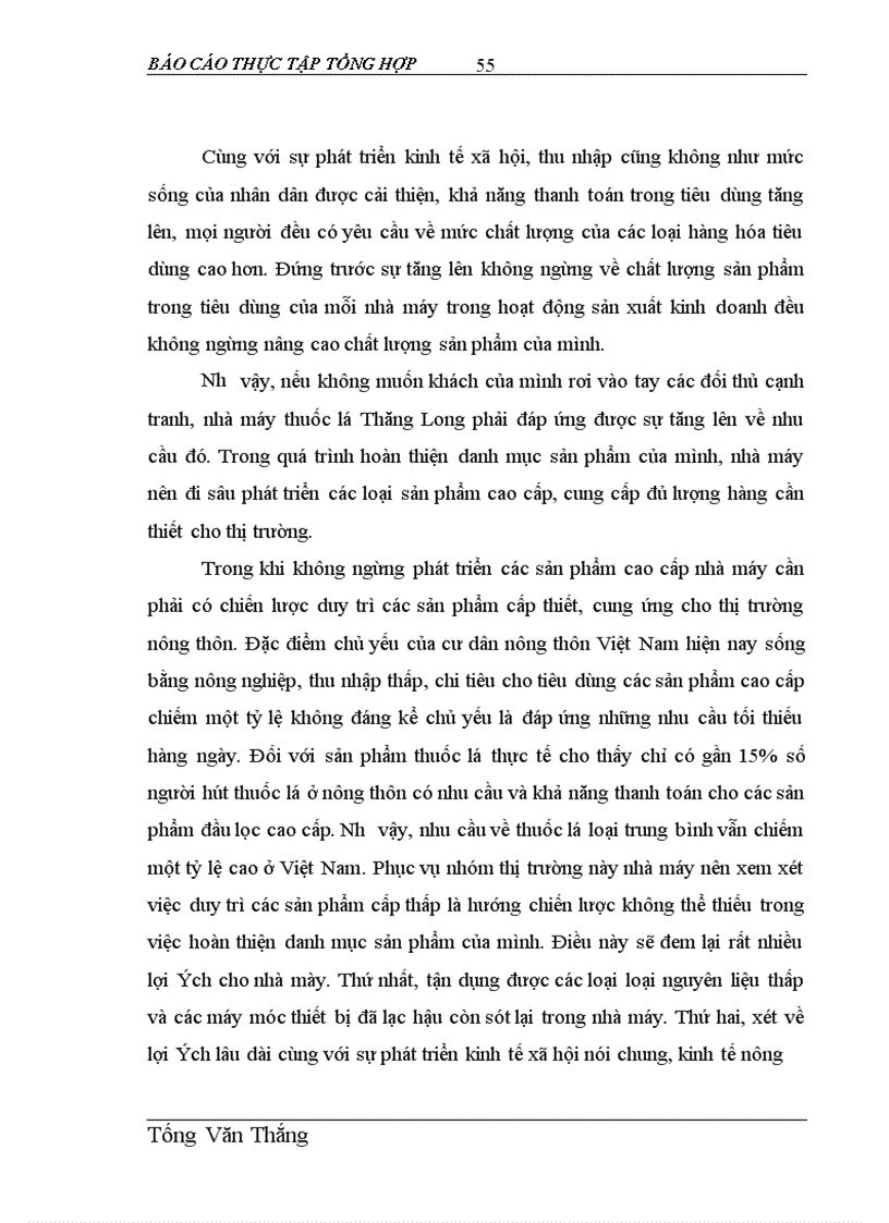 image for page Giải pháp tăng cường ứng dụng Marketing Mix vào hoạt động tiêu thụ sản phẩm tại Công ty Thuốc lá Thăng Long