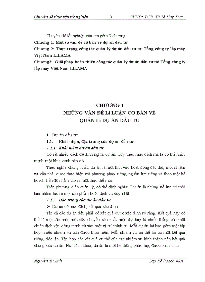 image for page Hoàn thiện công tác quản lý dự án đầu tư tại Tổng công ty lắp máy Việt Nam LILAMA