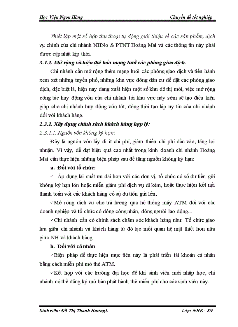 image for page Giải pháp nâng cao chất lượng huy động vốn của chi nhánh NHNo & PTNT Hoàng Mai