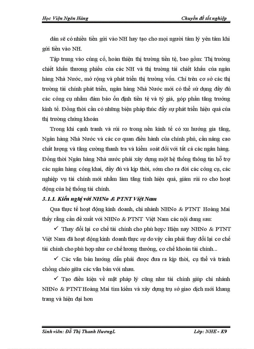 image for page Giải pháp nâng cao chất lượng huy động vốn của chi nhánh NHNo & PTNT Hoàng Mai