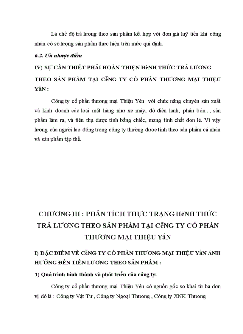 image for page Hoàn thiện hình thức trả lương theo sản phẩm tại Công ty cổ phần thương mại Thiệu Yờn