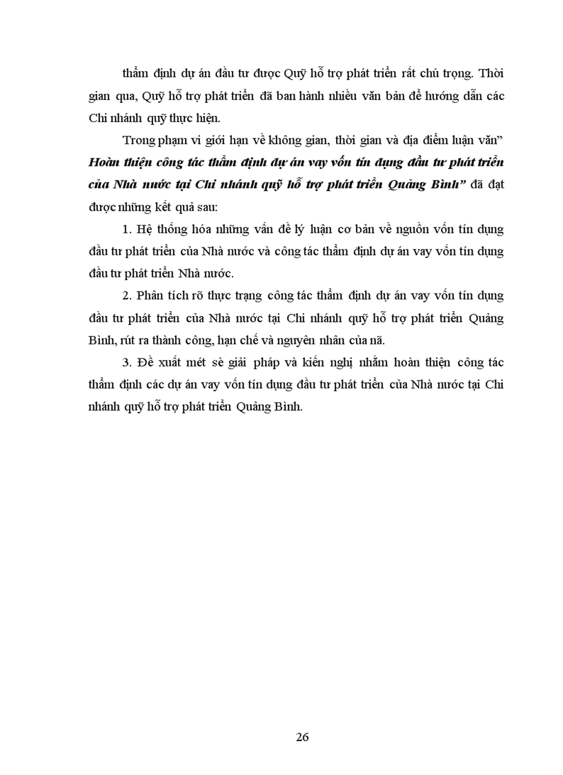 image for page Hoàn thiện công tác thẩm định dự án vay vốn tín dụng đầu tư phát triển của Nhà nước tại Chi nhánh quỹ hỗ trợ phát triển Quảng Bình