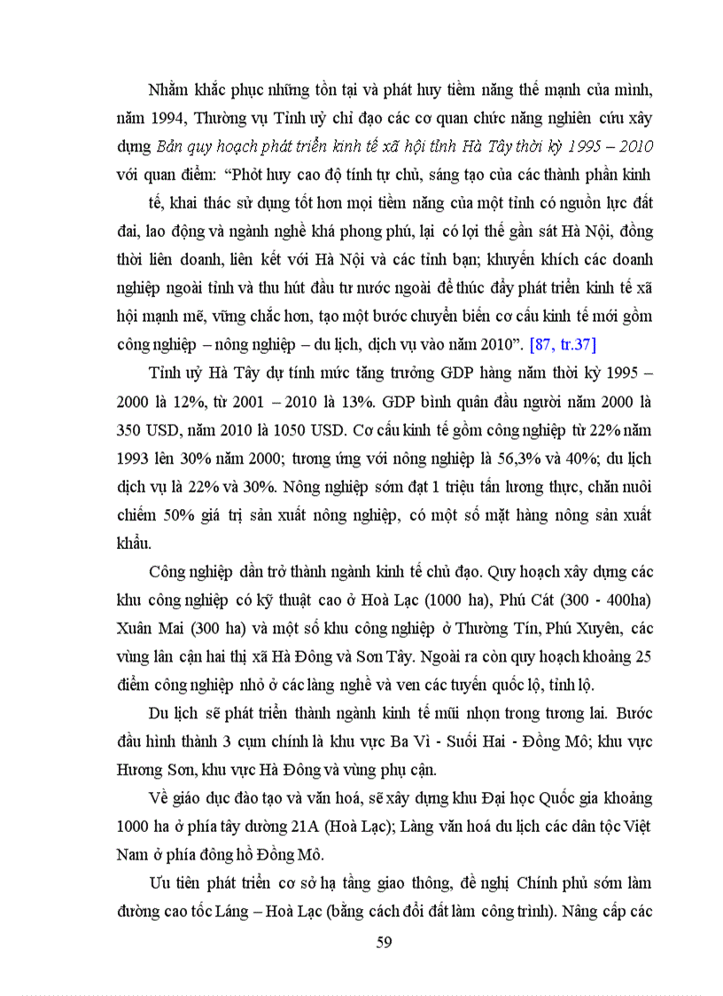 image for page Hiện trạng và những giải pháp chủ yếu để xây dựng phát triển công nghiệp, nông thôn Hà Tây đến năm 2000