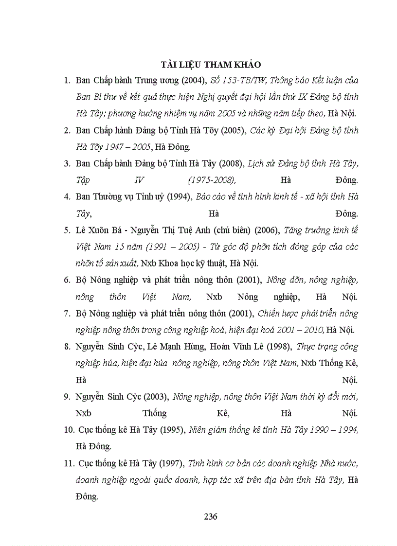 image for page Hiện trạng và những giải pháp chủ yếu để xây dựng phát triển công nghiệp, nông thôn Hà Tây đến năm 2000