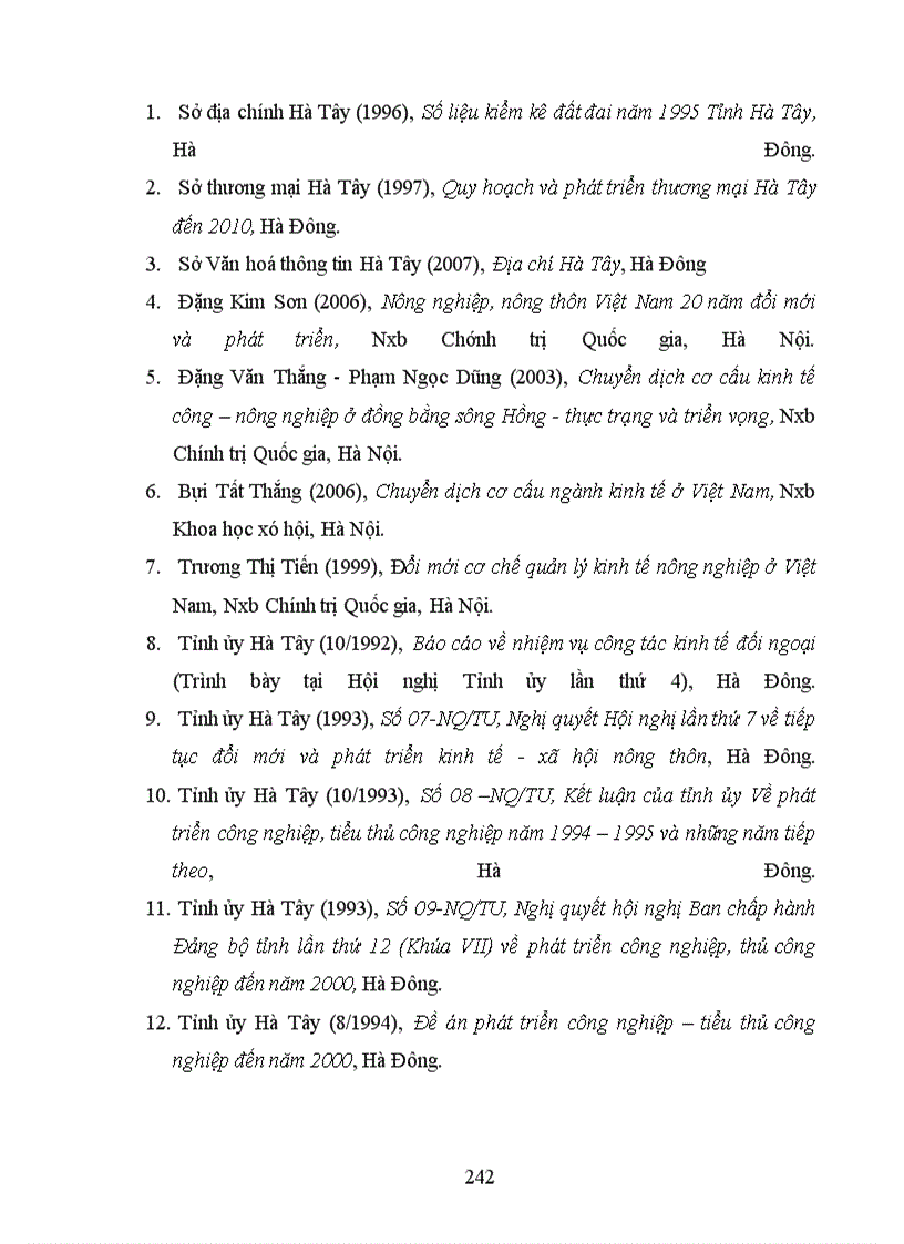 image for page Hiện trạng và những giải pháp chủ yếu để xây dựng phát triển công nghiệp, nông thôn Hà Tây đến năm 2000