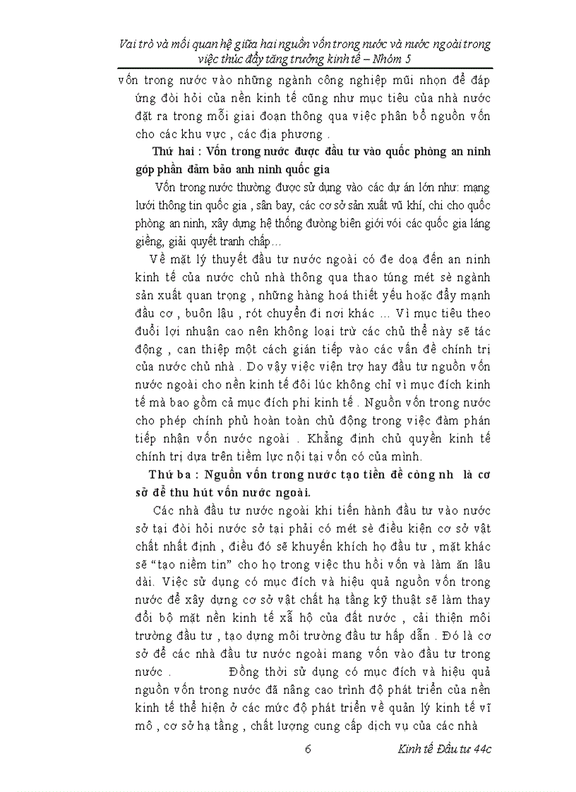 Vai trò và mối quan hệ giữa hai nguồn vốn trong nước và nước ngoài trong việc thúc đẩy tăng trưởng kinh tế