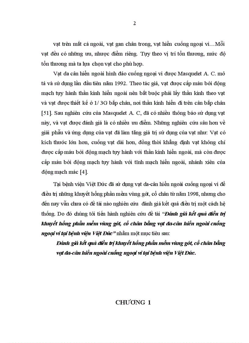 image for page Đánh giá kết quả điều trị khuyết hổng phần mềm vùng gót, cổ chân bằng vạt da-cân hiển ngoài cuống ngoại vi tại bệnh viện Việt Đức