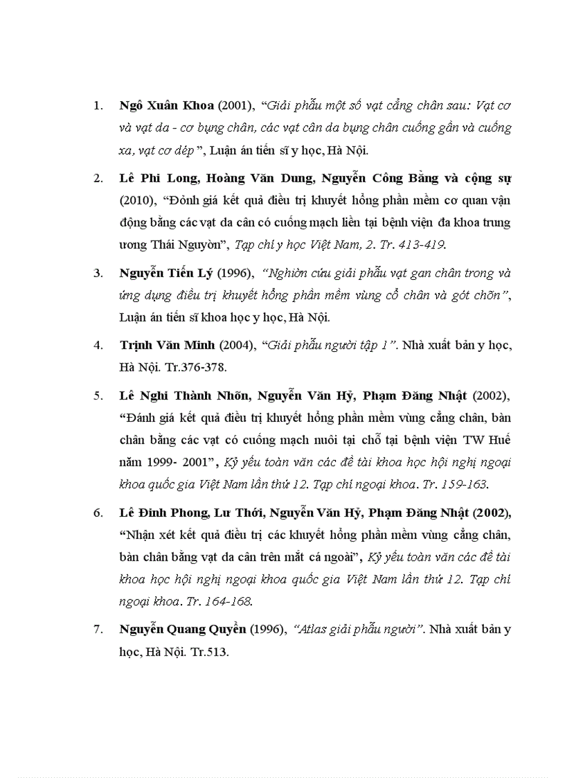 image for page Đánh giá kết quả điều trị khuyết hổng phần mềm vùng gót, cổ chân bằng vạt da-cân hiển ngoài cuống ngoại vi tại bệnh viện Việt Đức