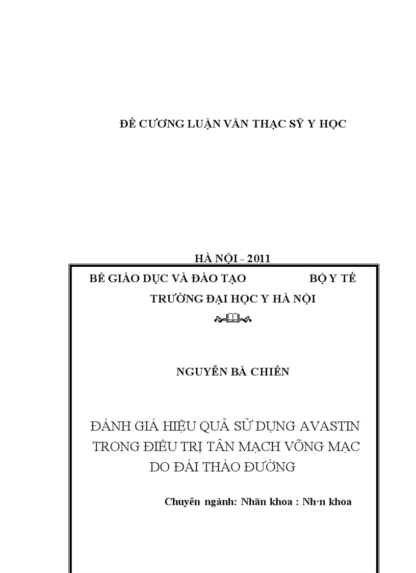 image for page Đánh giá hiệu quả sử dụng thuốc Avastin trong điều trị tân mạch võng mạc do đái tháo đường