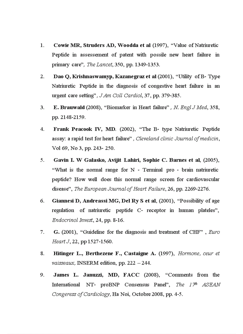 image for page Nghiên cứu nồng độ B- type Natriuretic Peptide huyết tương của bệnh nhân trưởng thành suy tim mạn tính