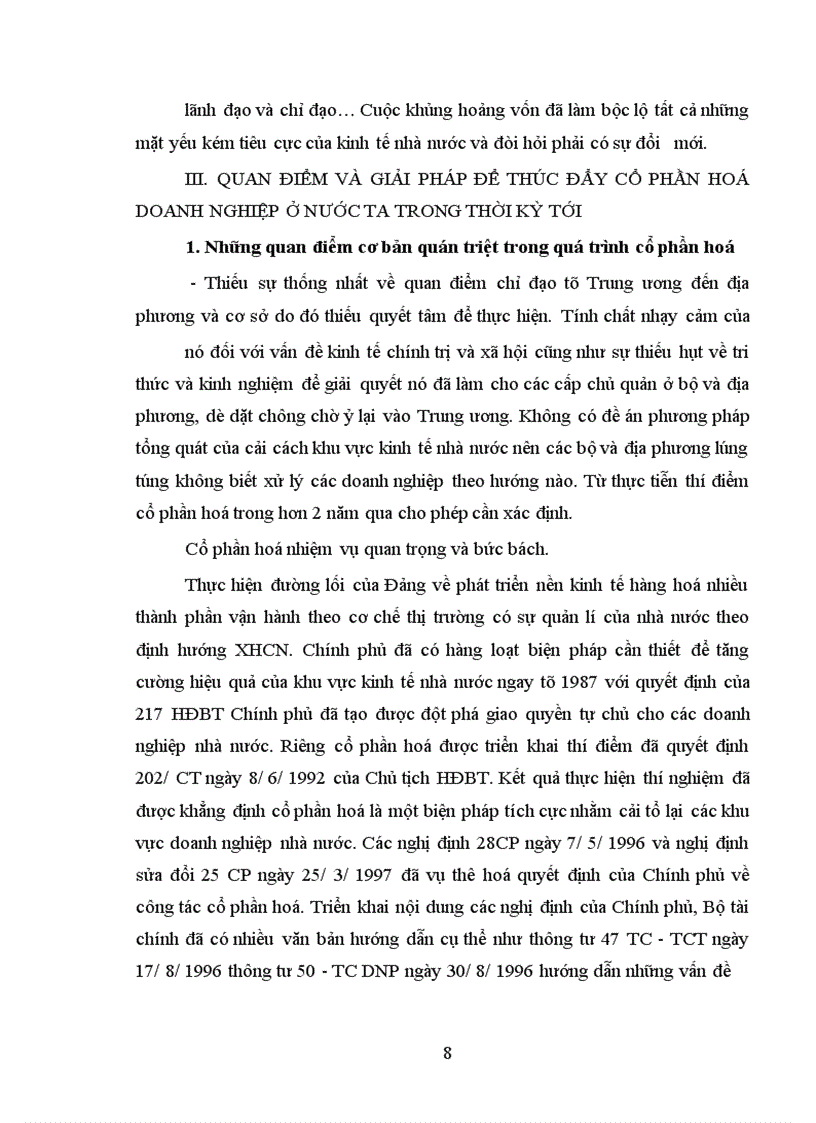 image for page Giải pháp vấn đề cổ phần hoá các doanh nghiệp Nhà nước ở Việt Nam