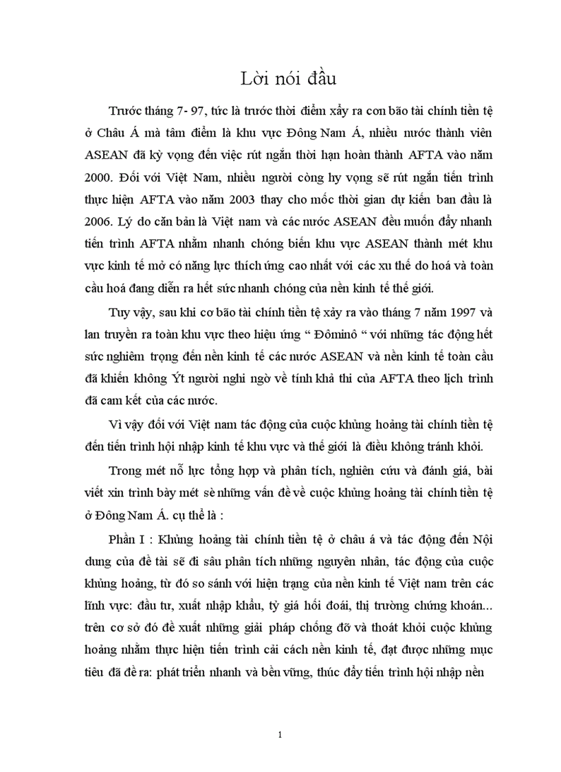 image for page Vấn đề về cuộc khủng hoảng tài chính tiền tệ ở Đông Nam á