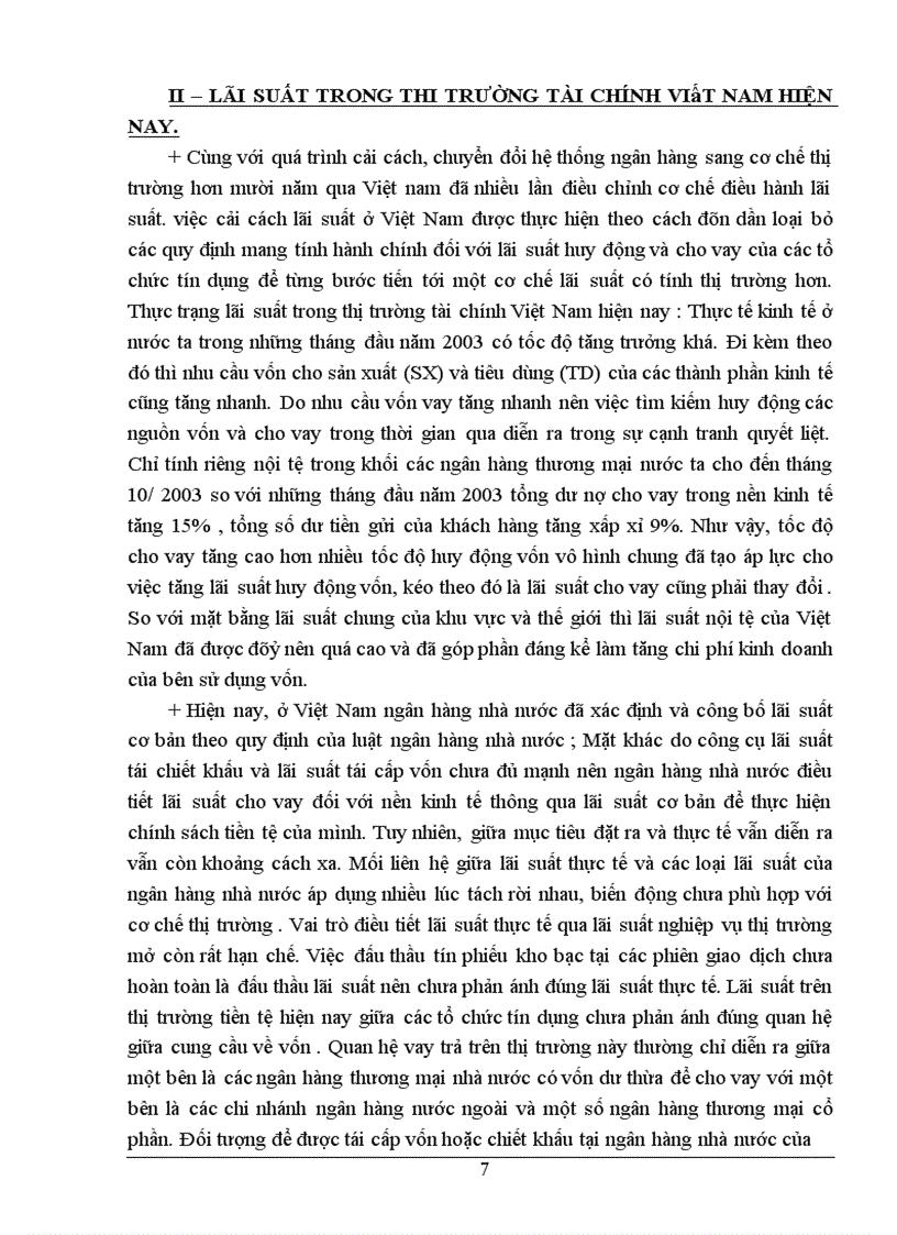 image for page Lãi suất trong thị trường tài chính Việt Nam