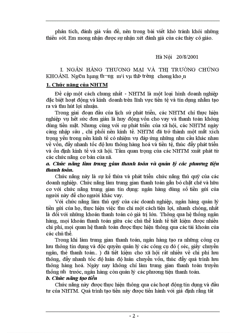 image for page Hoạt động của ngân hàng thương mại trong quá trình hình thành và phát triển thị trường chứng khoán ở Việt Nam