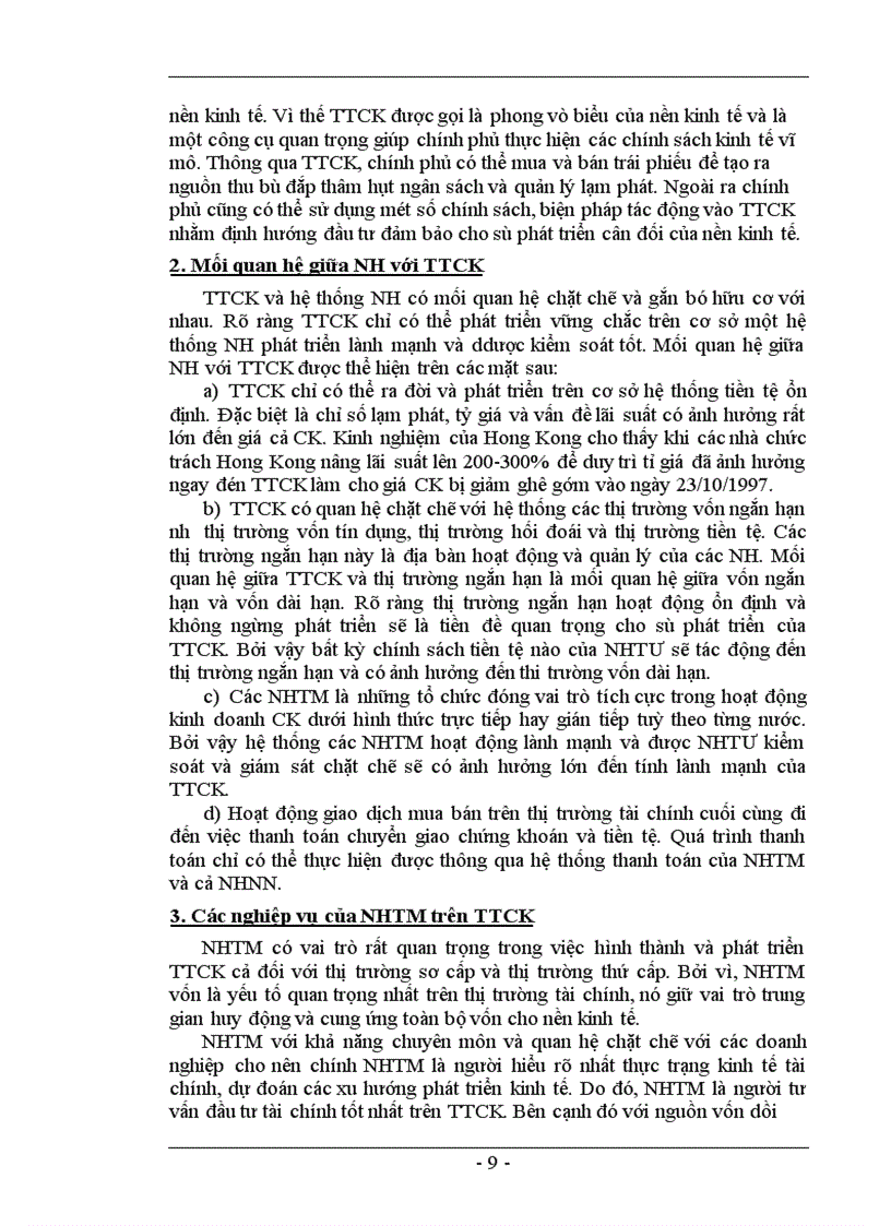 image for page Hoạt động của ngân hàng thương mại trong quá trình hình thành và phát triển thị trường chứng khoán ở Việt Nam