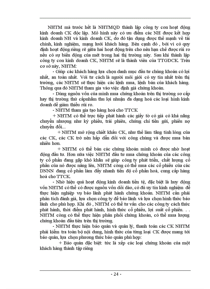 image for page Hoạt động của ngân hàng thương mại trong quá trình hình thành và phát triển thị trường chứng khoán ở Việt Nam