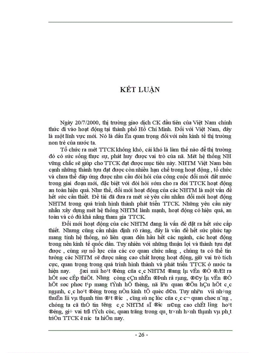 image for page Hoạt động của ngân hàng thương mại trong quá trình hình thành và phát triển thị trường chứng khoán ở Việt Nam