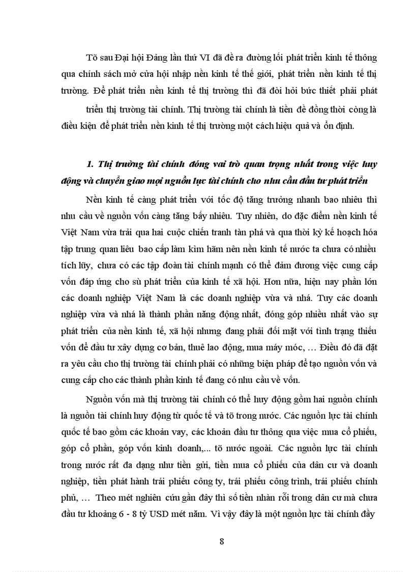 image for page Thị trường tài chính và vai trò của nó đối với nền kinh tế thị trường