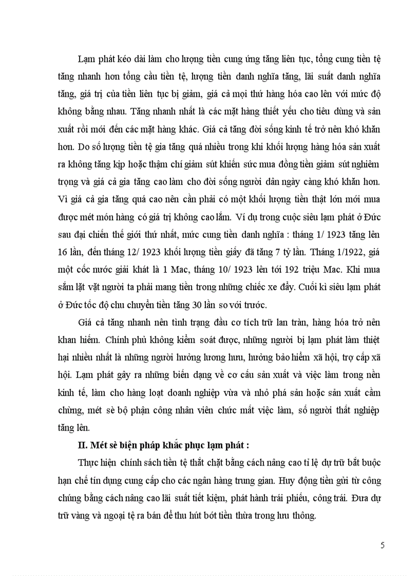 image for page Lạm phát và hậu quả của lạm phát trong đời sống xã hội