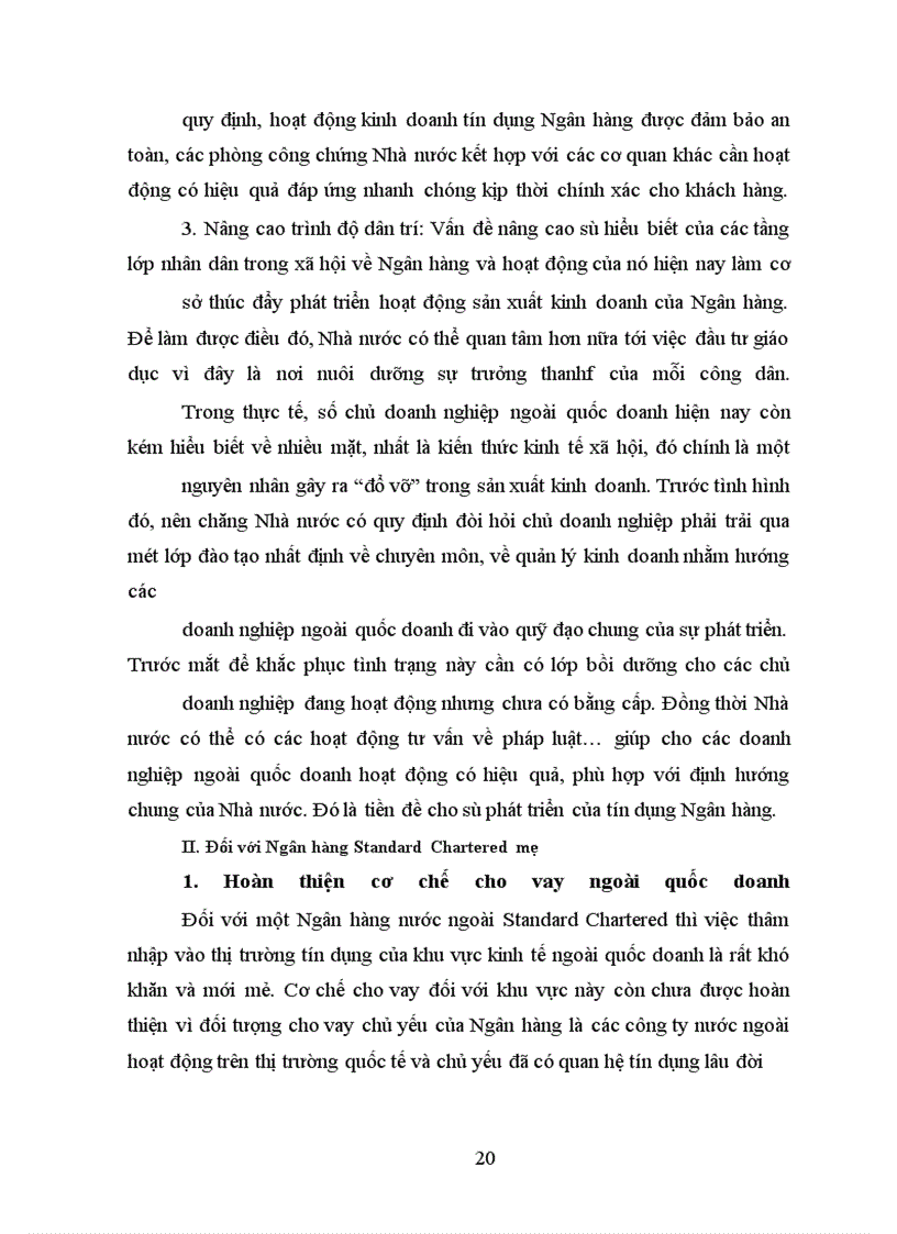 image for page Một số biện pháp mở rộng quan hệ tín dụng Ngân hàng đối với các thành phần kinh tế ngoài quốc doanh tại chi nhánh Ngân hàng Standard Chartered, Hà Nội