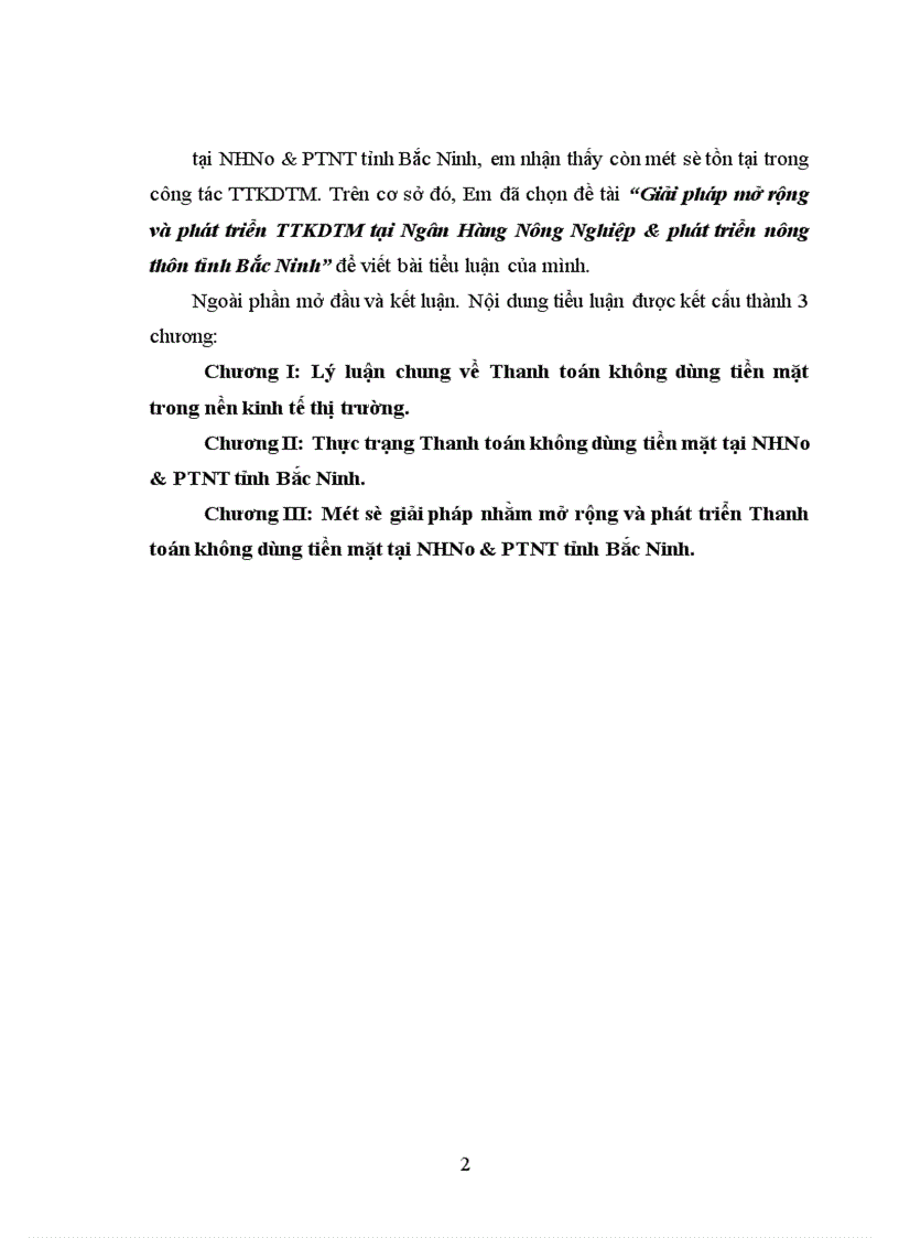 image for page Giải pháp mở rộng và phát triển TTKDTM tại Ngân Hàng Nông Nghiệp & phát triển nông thôn tỉnh Bắc Ninh