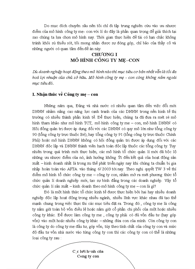 image for page Cơ sở khoa học của mô hình công ty mẹ – công ty con