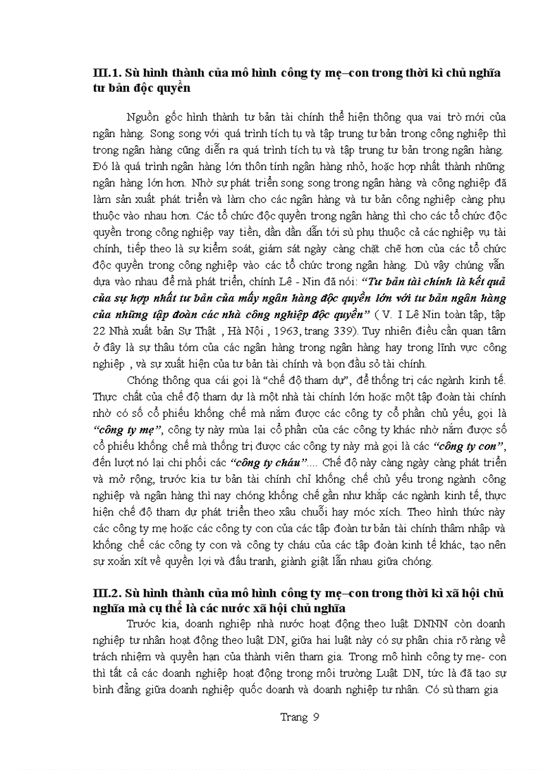 image for page Cơ sở khoa học của mô hình công ty mẹ – công ty con