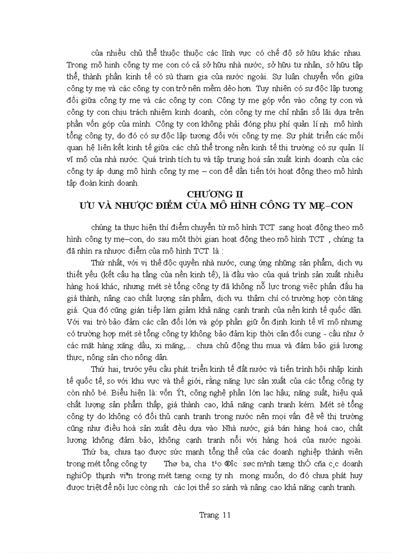 image for page Cơ sở khoa học của mô hình công ty mẹ – công ty con