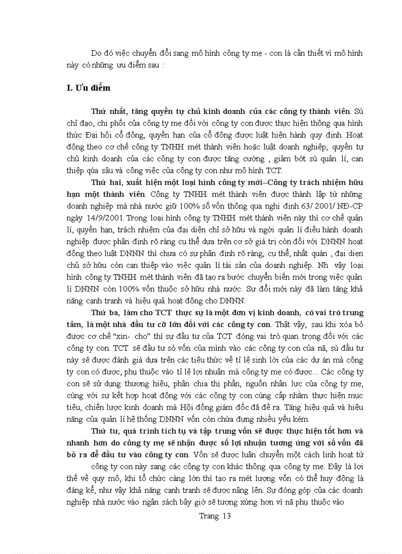 image for page Cơ sở khoa học của mô hình công ty mẹ – công ty con