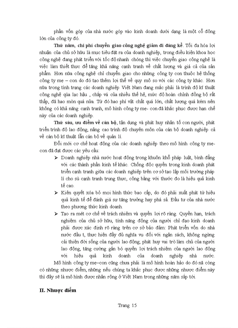 image for page Cơ sở khoa học của mô hình công ty mẹ – công ty con