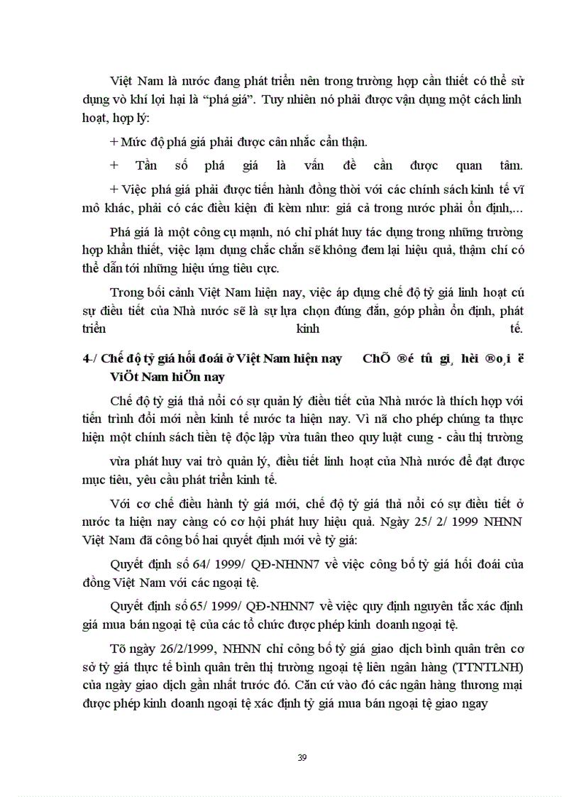 image for page Các giải pháp xúc tiến và đưa chế độ tỷ giá ở Việt Nam hoạt động có hiệu quả.