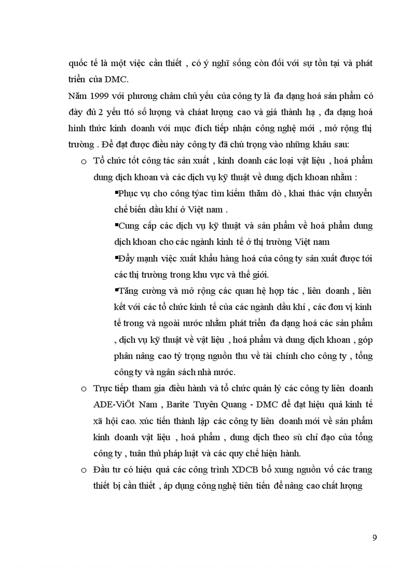image for page Phân tích tình hình sản xuất sản phẩm của công ty dung dịch khoan và hoá phẩm dầu khí DMC