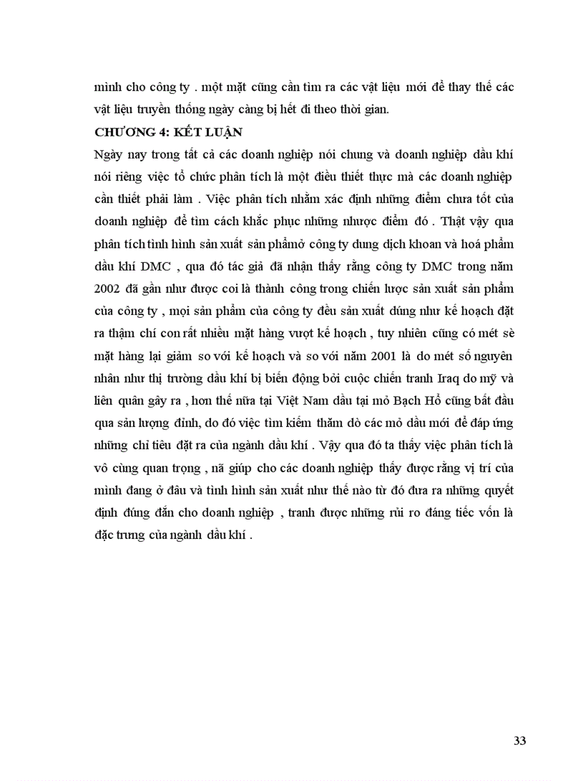 image for page Phân tích tình hình sản xuất sản phẩm của công ty dung dịch khoan và hoá phẩm dầu khí DMC