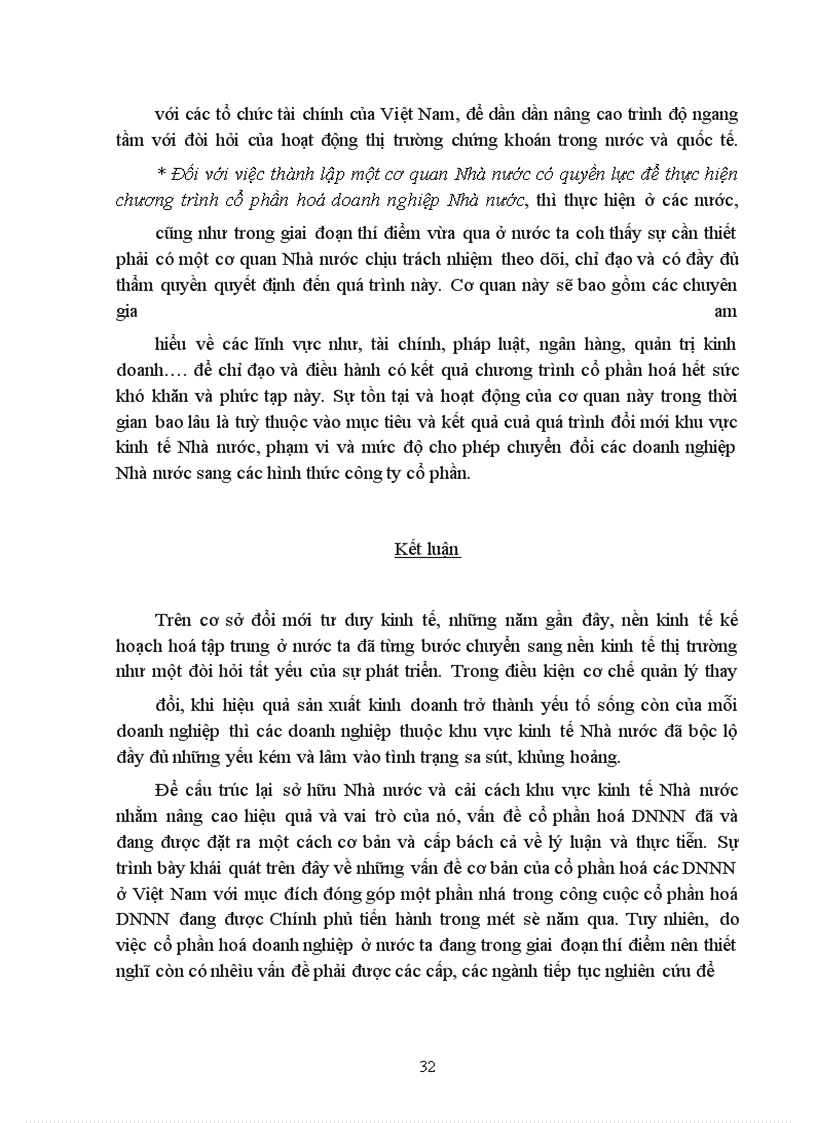image for page Nghiên cứu cổ phần hoá một bộ phận doanh nghiệp Nhà nước