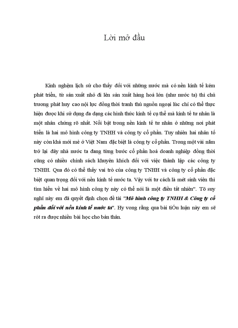 image for page Mô hình công ty TNHH & Công ty cổ phần đối với nền kinh tế nước ta