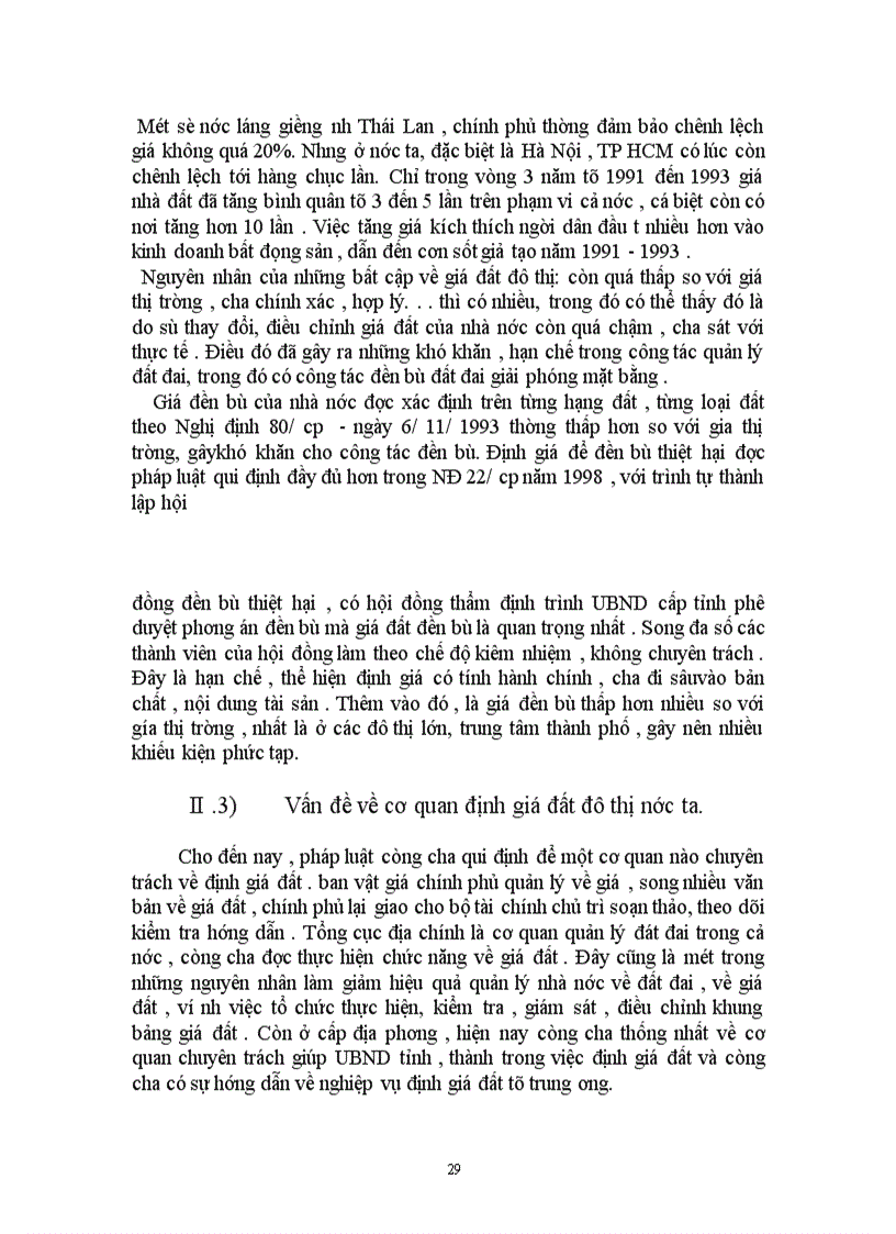 image for page Thực trạng về định gíá đất đô thị ở nước ta